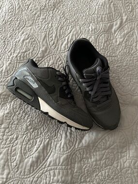 Nike Gray and Black Running Sneakers with White Tag Detail